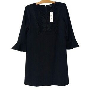 Ann Taylor | Dress Black Lace 3/4 Bell Sleeves NWT- Size 12